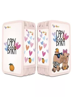   Tolltartó, töltött, 3 emeletes, cipzáras, "Gimboo", rózsaszín, kapibara