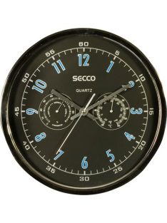   SECCO Falióra, 30,5 cm, páratartalom mérővel, hőmérővel SECCO, króm színű
