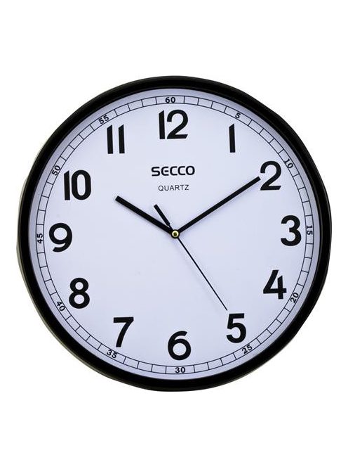 SECCO Falióra, 29,5 cm,  fekete keretes, SECCO "Sweep second"
