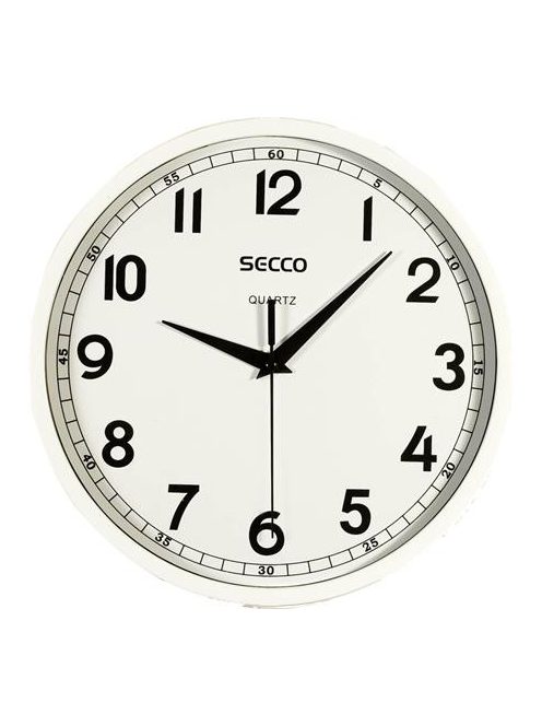 SECCO Falióra, 24,5 cm,  SECCO, fényes fehér keret