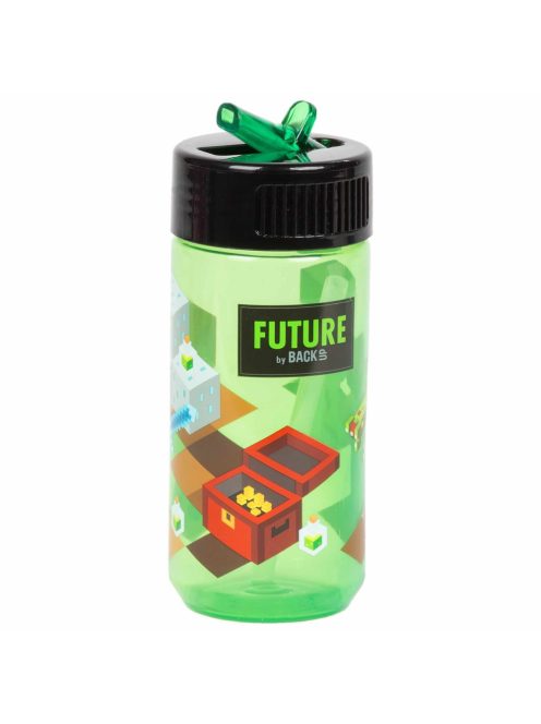 Minecraft mintás kulacs, 330 ml, BADF35, Game, átlátszó-zöld