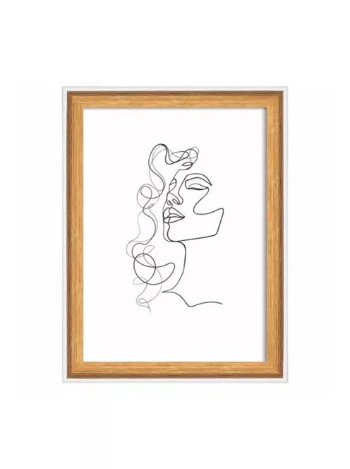 Képkeret, fa, 13x18 cm, "Silhouette", natúr