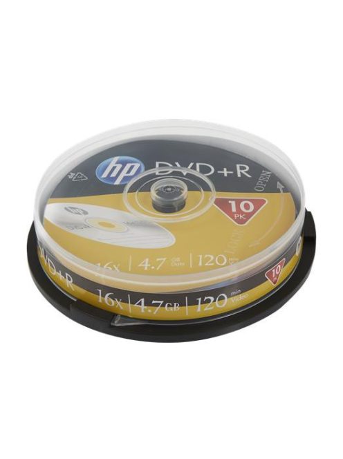 HP DVD-R lemez, 4,7 GB, 16x, 10 db, hengeren, HP