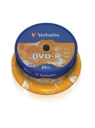 VERBATIM DVD-R lemez, AZO, 4,7GB, 16x, 25 db, hengeren, VERBATIM