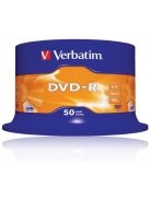 VERBATIM DVD-R lemez, AZO, 4,7GB, 16x, 50 db, hengeren, VERBATIM