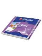 VERBATIM DVD-R lemez, nyomtatható, matt, ID, 4,7GB, 16x, 1 db, normál tok, VERBATIM