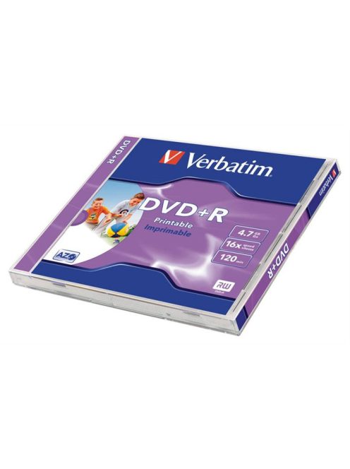 VERBATIM DVD-R lemez, nyomtatható, matt, ID, 4,7GB, 16x, 1 db, normál tok, VERBATIM
