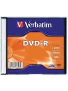 VERBATIM DVD-R lemez, AZO, 4,7GB, 16x, 1 db, vékony tok, VERBATIM