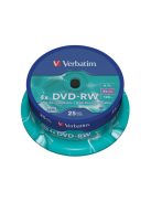 VERBATIM DVD-RW lemez, újraírható, 4,7GB, 4x, 25 db, hengeren, VERBATIM