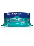 VERBATIM DVD-RW lemez, újraírható, 4,7GB, 4x, 25 db, hengeren, VERBATIM