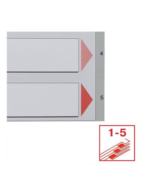 ESSELTE Regiszter, műanyag, A4, 1-5, ESSELTE, szürke