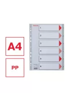 ESSELTE Regiszter, műanyag, A4, 1-6, ESSELTE, szürke