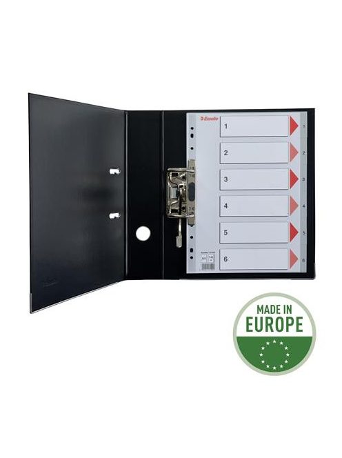 ESSELTE Regiszter, műanyag, A4, 1-6, ESSELTE, szürke
