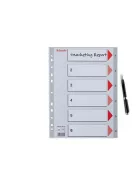 ESSELTE Regiszter, műanyag, A4, 1-6, ESSELTE, szürke