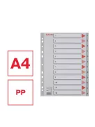 ESSELTE Regiszter, műanyag, A4, 1-12, ESSELTE, szürke