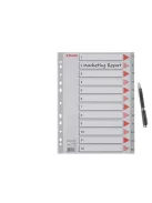 ESSELTE Regiszter, műanyag, A4, 1-12, ESSELTE, szürke