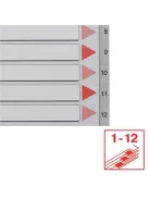 ESSELTE Regiszter, műanyag, A4, 1-12, ESSELTE, szürke