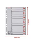 ESSELTE Regiszter, műanyag, A4, 1-12, ESSELTE, szürke