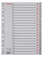 ESSELTE Regiszter, műanyag, A4, 1-20, ESSELTE, szürke