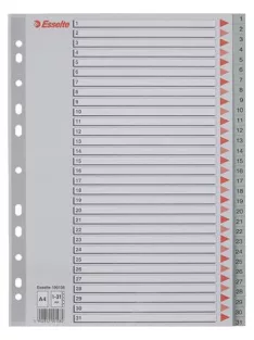 ESSELTE Regiszter, műanyag, A4, 1-31, ESSELTE, szürke