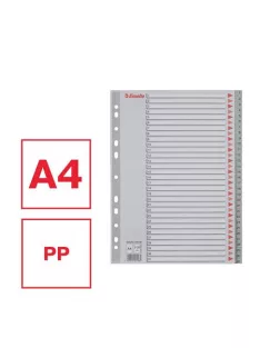 ESSELTE Regiszter, műanyag, A4, 1-31, ESSELTE, szürke