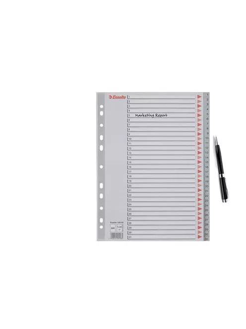 ESSELTE Regiszter, műanyag, A4, 1-31, ESSELTE, szürke