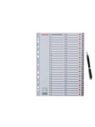 ESSELTE Regiszter, műanyag, A4, 1-54, ESSELTE, szürke