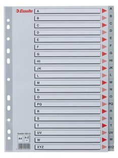 ESSELTE Regiszter, műanyag, A4, A-Z, ESSELTE, szürke