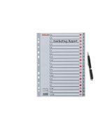 ESSELTE Regiszter, műanyag, A4, A-Z, ESSELTE, szürke