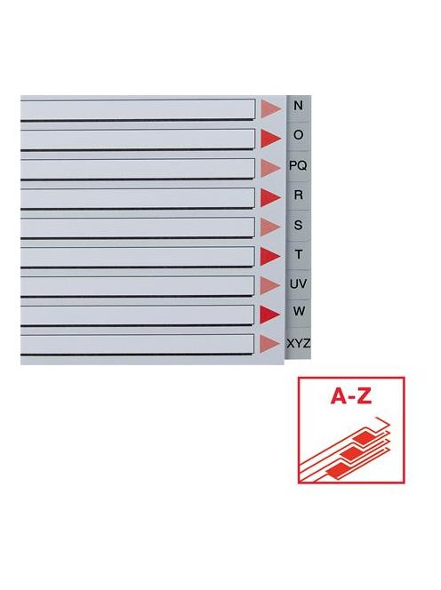ESSELTE Regiszter, műanyag, A4, A-Z, ESSELTE, szürke