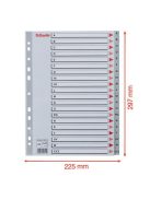 ESSELTE Regiszter, műanyag, A4, A-Z, ESSELTE, szürke