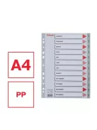 ESSELTE Regiszter, műanyag, A4, Jan-Dec, ESSELTE, szürke
