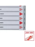 ESSELTE Regiszter, műanyag, A4, Jan-Dec, ESSELTE, szürke