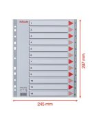 ESSELTE Regiszter, műanyag, A4 Maxi, 1-12, ESSELTE, szürke