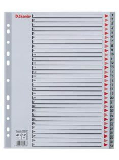 ESSELTE Regiszter, műanyag, A4 Maxi, 1-31, ESSELTE, szürke