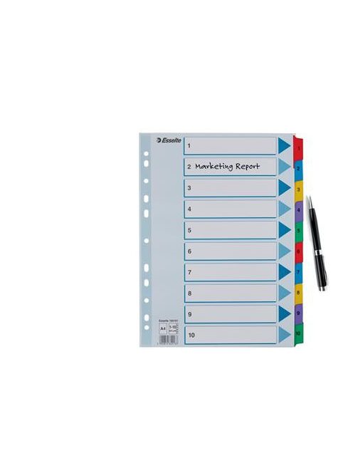 ESSELTE Regiszter, karton, A4, 1-10, ESSELTE "Mylar"