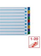 ESSELTE Regiszter, karton, A4, 1-20, ESSELTE "Mylar"