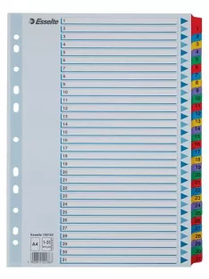   ESSELTE Regiszter, karton, A4, 1-31, ESSELTE "Mylar"