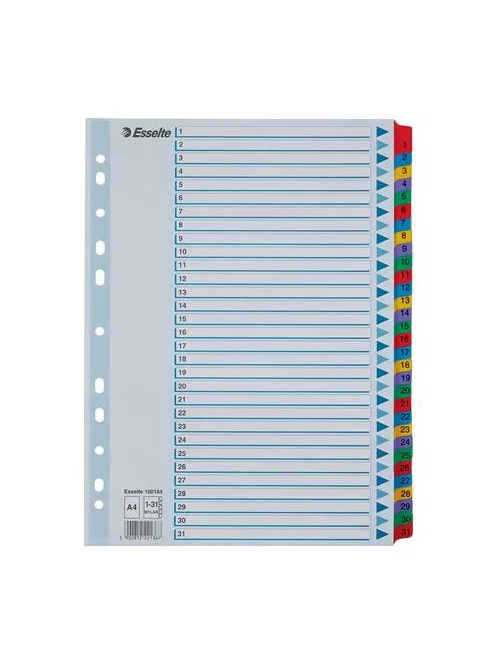 ESSELTE Regiszter, karton, A4, 1-31, ESSELTE "Mylar"