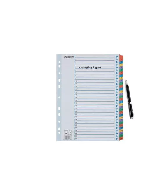 ESSELTE Regiszter, karton, A4, 1-31, ESSELTE "Mylar"