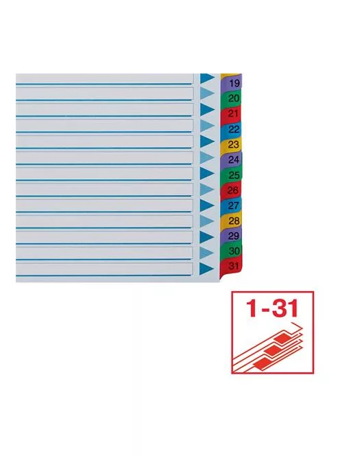 ESSELTE Regiszter, karton, A4, 1-31, ESSELTE "Mylar"
