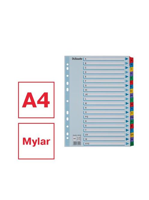 ESSELTE Regiszter, karton, A4, A-Z, ESSELTE "Mylar"
