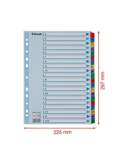 ESSELTE Regiszter, karton, A4, A-Z, ESSELTE "Mylar"