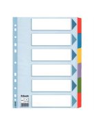 ESSELTE Regiszter, laminált karton, A4, 6 részes, ESSELTE "Mylar"