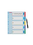 ESSELTE Regiszter, laminált karton, A4 maxi, 1-5, újraírható, ESSELTE