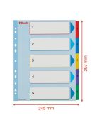 ESSELTE Regiszter, laminált karton, A4 maxi, 1-5, újraírható, ESSELTE