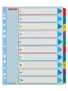 ESSELTE Regiszter, laminált karton, A4 Maxi, 1-10, újraírható, ESSELTE