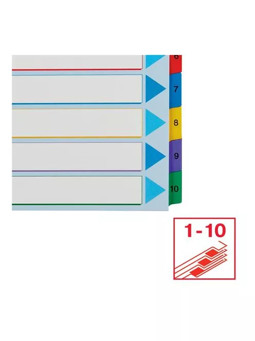 ESSELTE Regiszter, laminált karton, A4 Maxi, 1-10, újraírható, ESSELTE