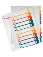 ESSELTE Regiszter, műanyag, A4 Maxi, 1-10, nyomtatható, ESSELTE, áttetsző