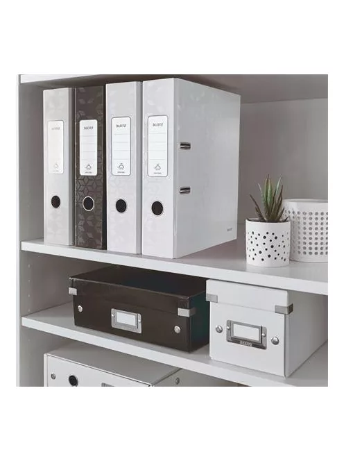 LEITZ Iratrendező, 80 mm, A4, karton, LEITZ "180 Wow", fehér